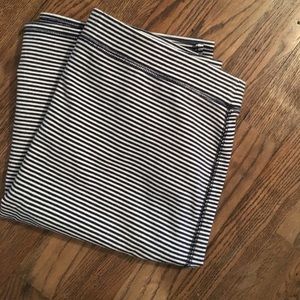 Blue and White Striped Pencil Skirt